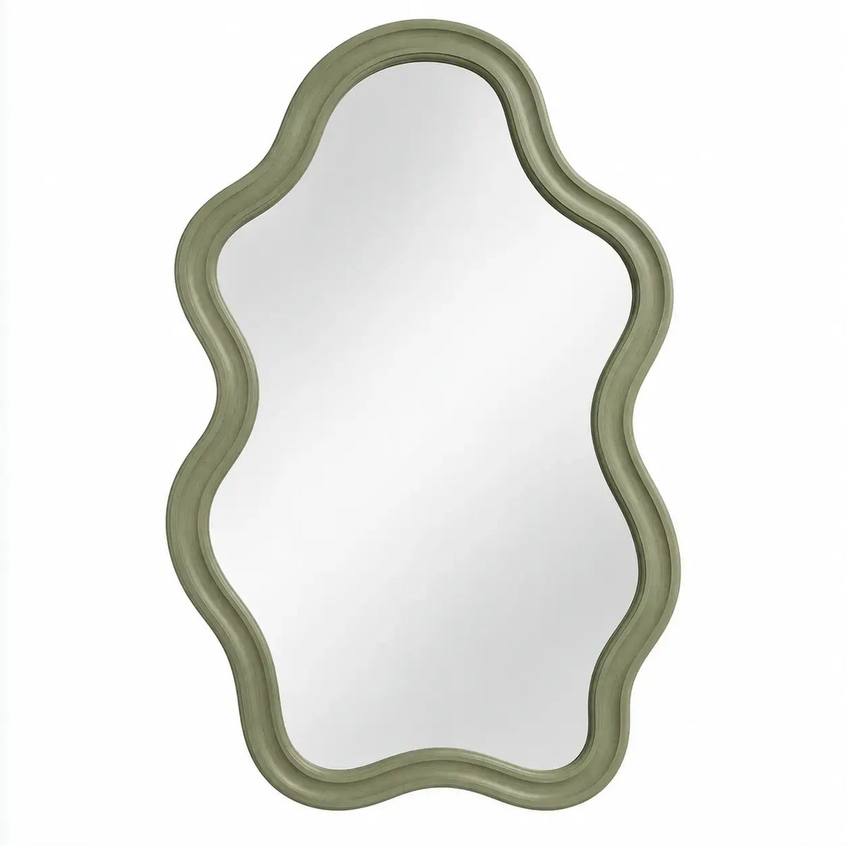 Espelho decorativo de contorno orgânico - Verde