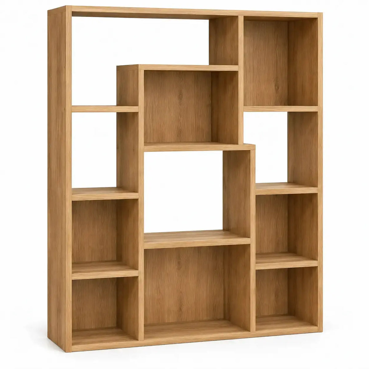 Estante com compartimentos assimétricos - Castanho